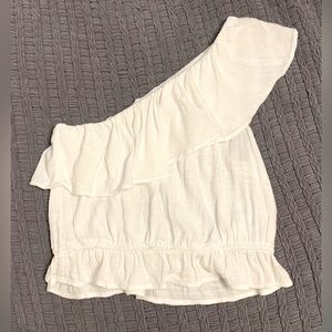 AE Ruffled One Shoulder Bubble Top